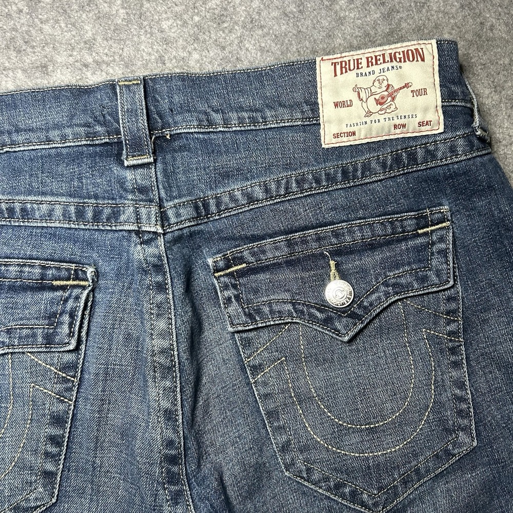 True Religion Men's 38 Geno Relaxed Slim Denim Jorts Shorts Whiskers - Picture 12 of 12